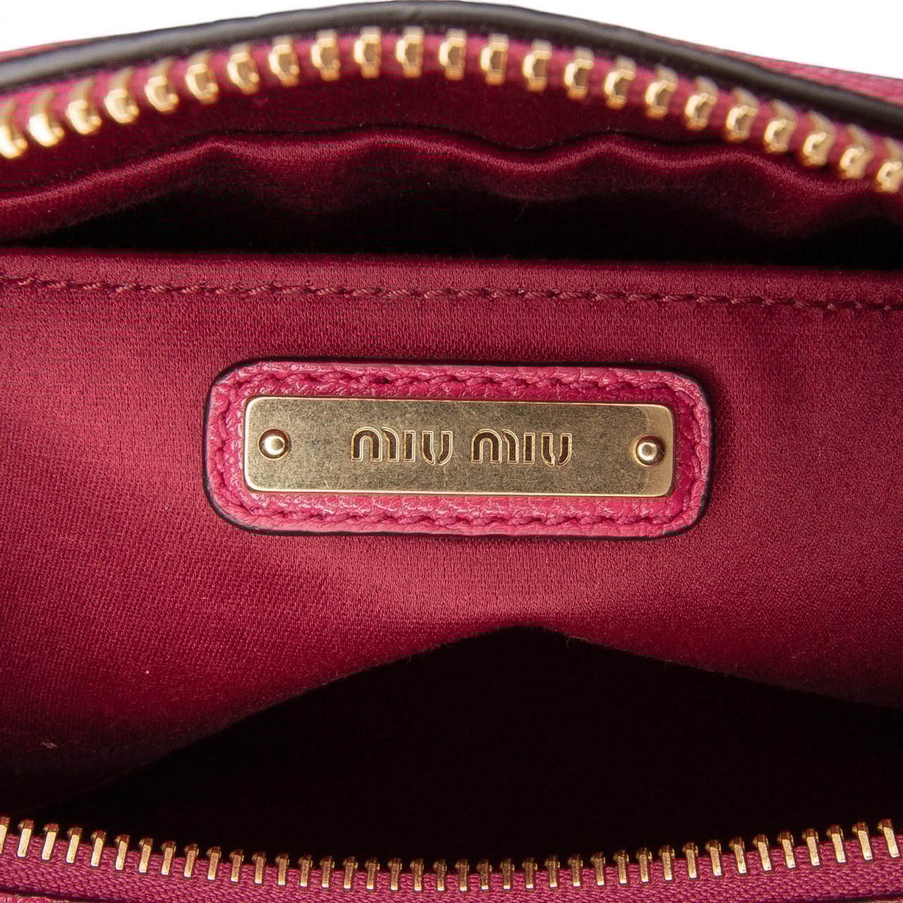 Miu Miu Goatskin Madras Camera Bag Roze