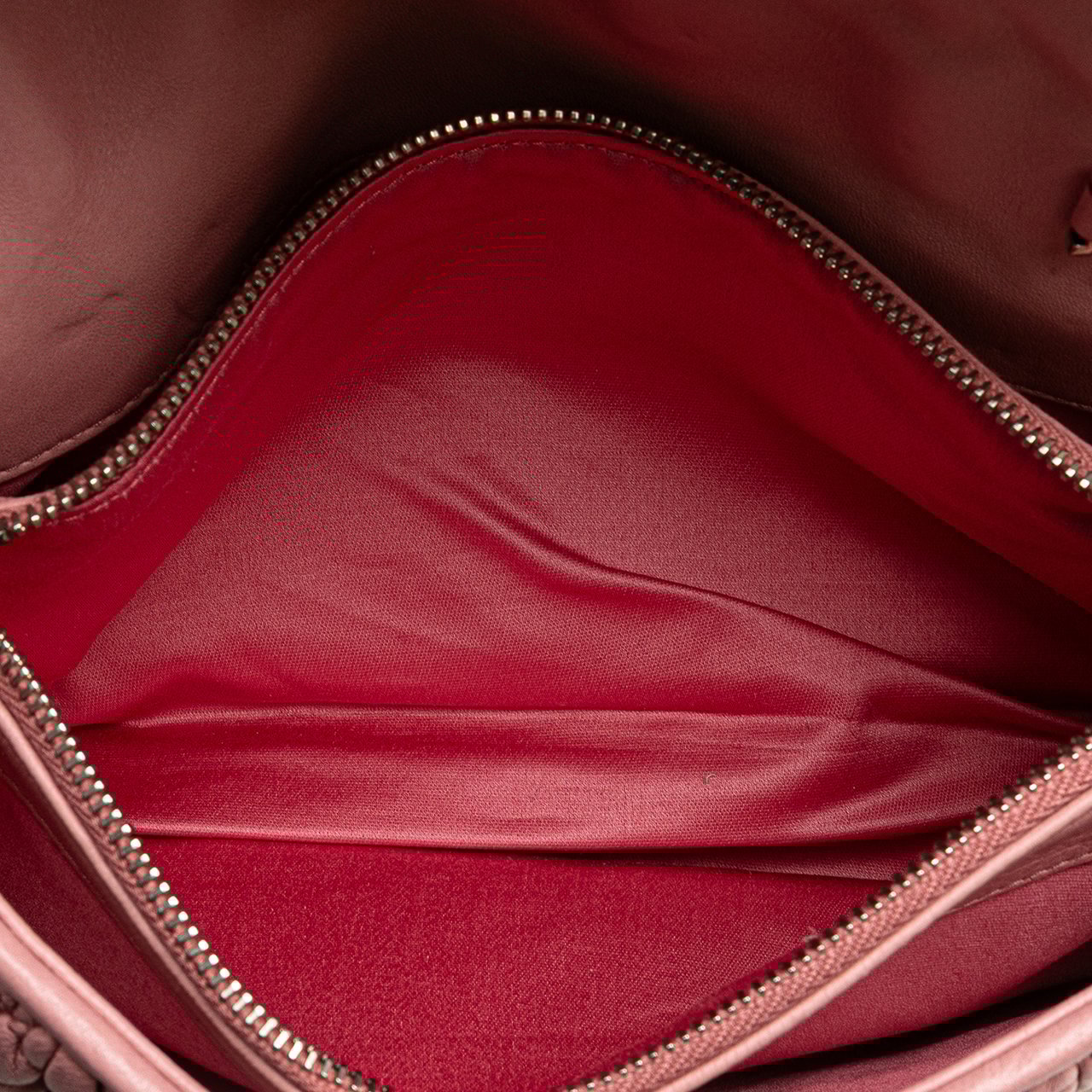 Miu Miu Matelasse Nappa Crystal Chain Satchel Roze