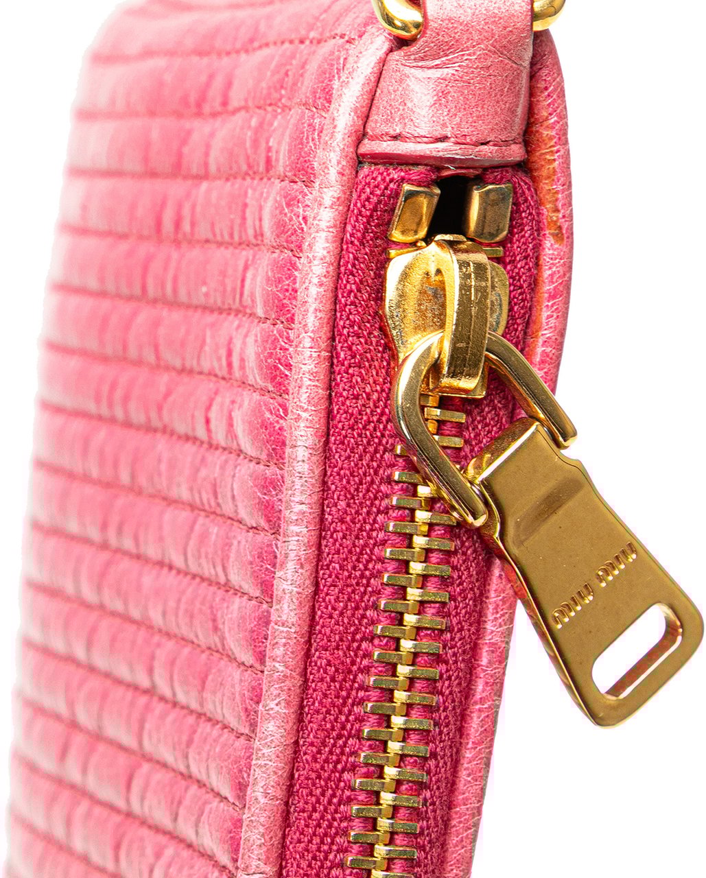 Miu Miu Matelasse Lambskin Leather Clutch Roze