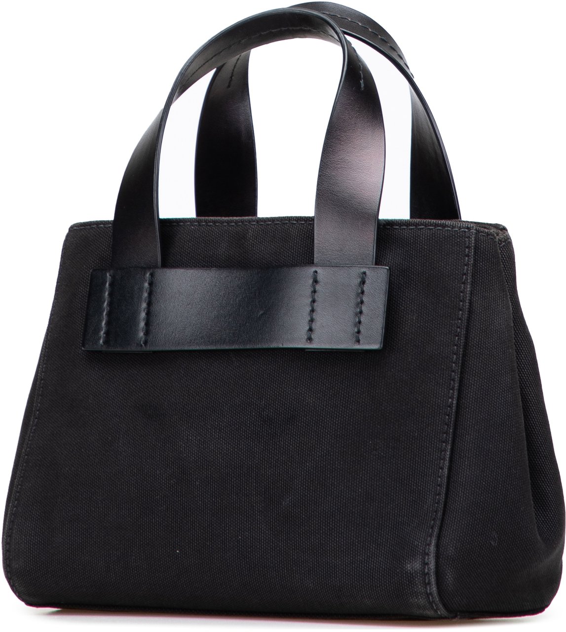 Miu Miu Small Canapa Canvas and leather Logo Satchel Zwart