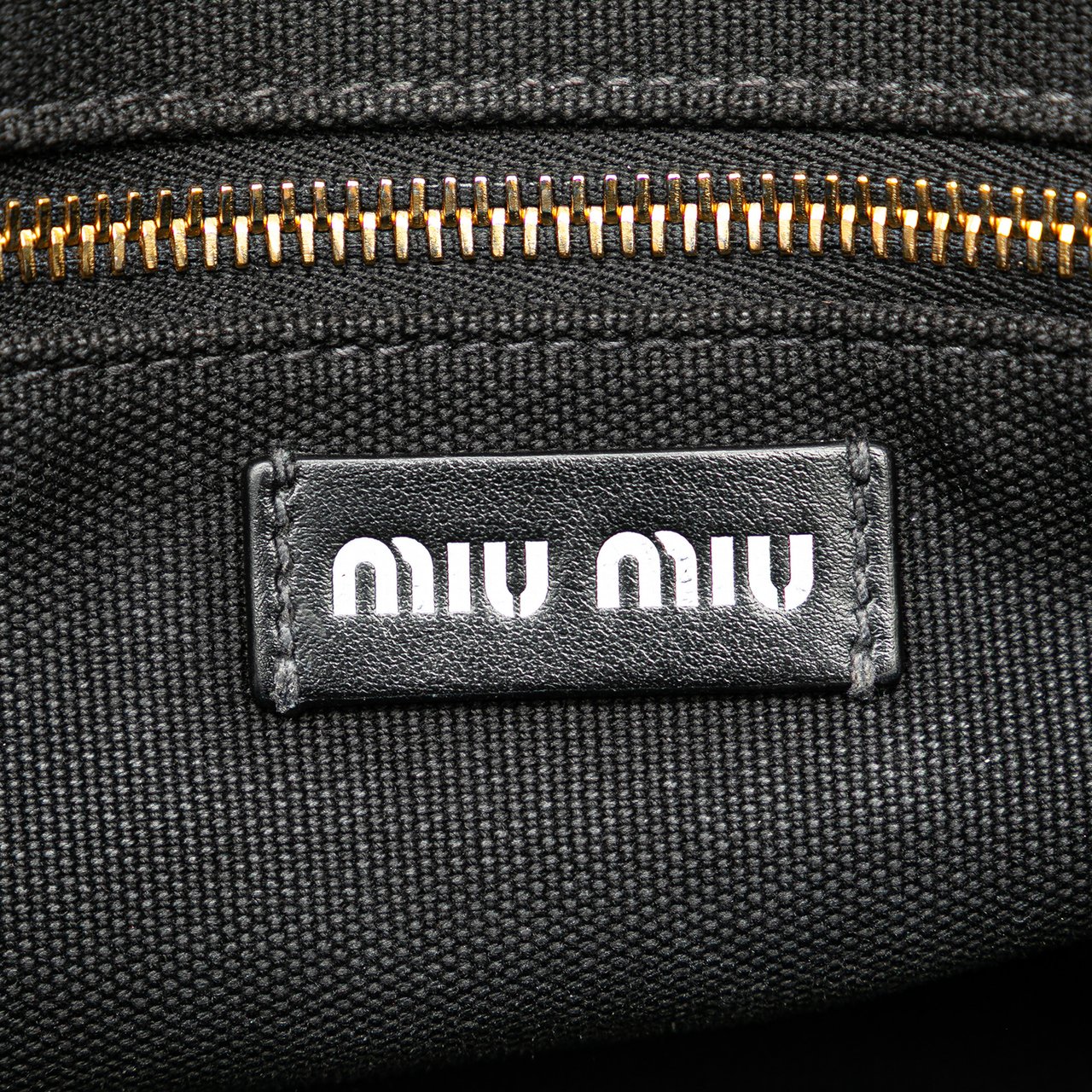 Miu Miu Small Canapa Canvas and leather Logo Satchel Zwart