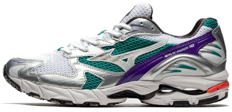Mizuno Mizuno Wave Rider 10 White Silver Teal Purple Wit