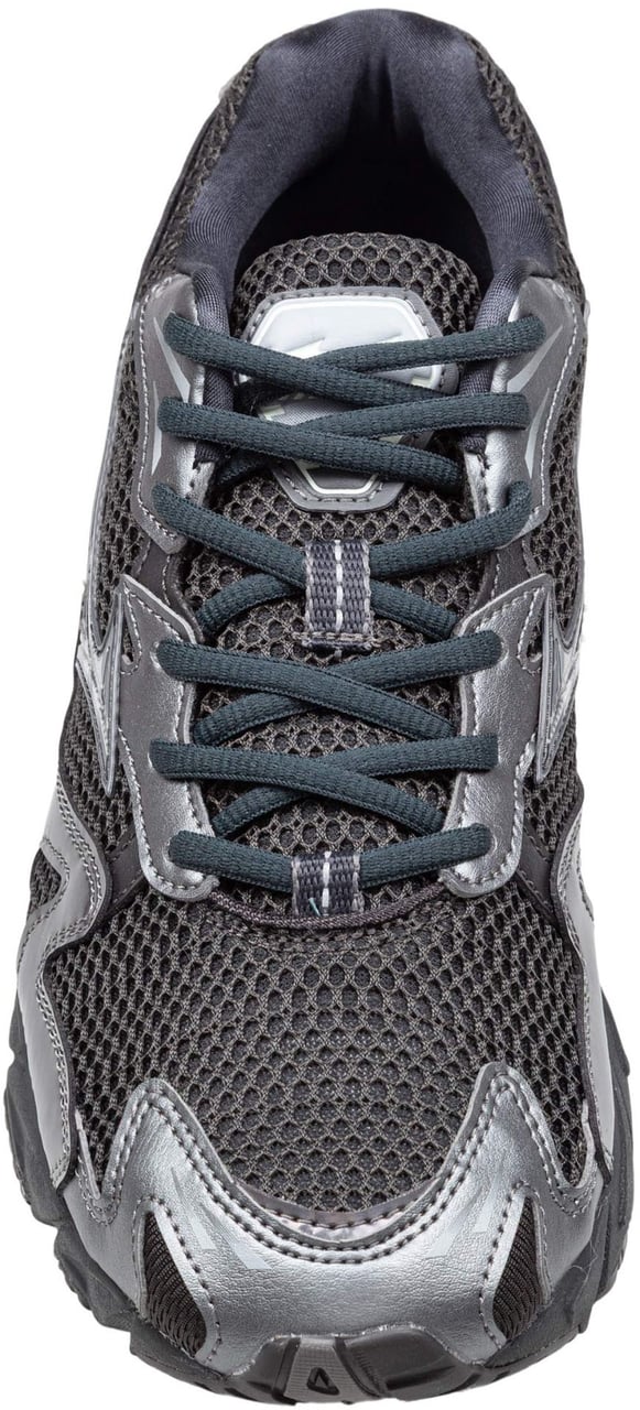 Mizuno Mizuno wave rider 10 mesh and leather sneakers, black/grey Zwart