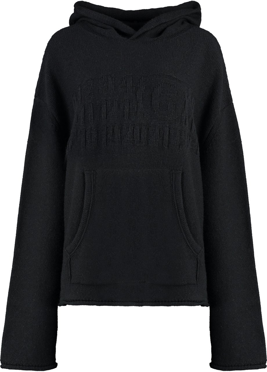 MM6 Maison Margiela Knitted hoodie Zwart