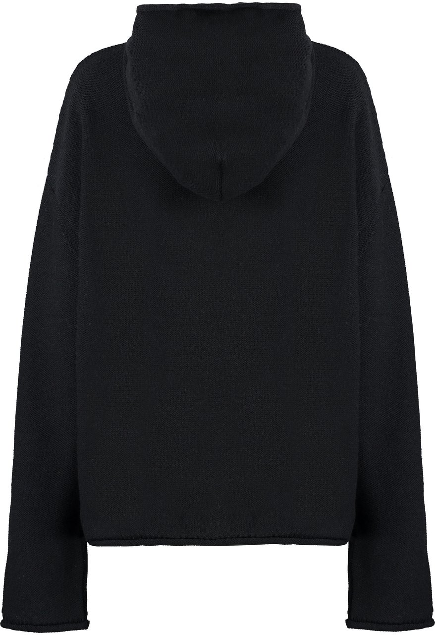 MM6 Maison Margiela Knitted hoodie Zwart