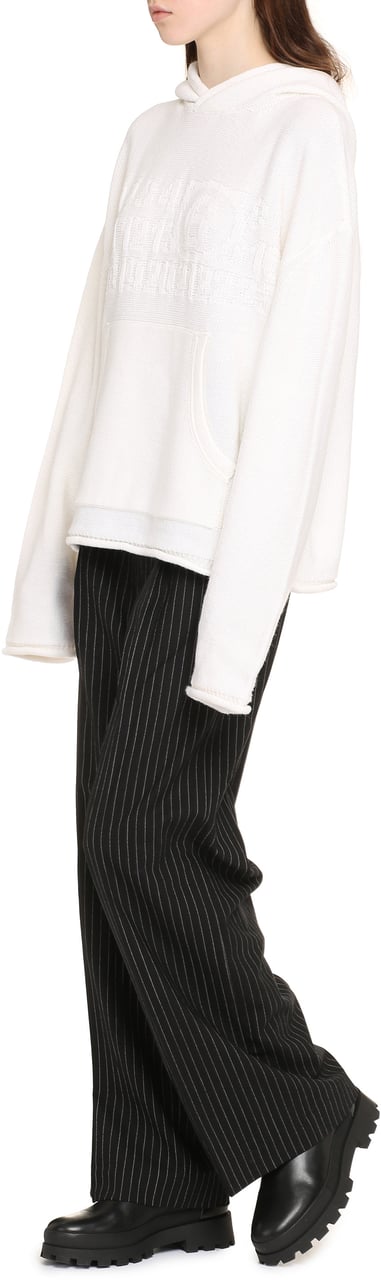 MM6 Maison Margiela Knitted hoodie Wit
