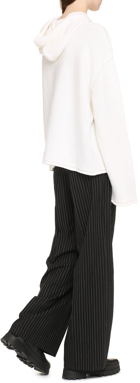 MM6 Maison Margiela Knitted hoodie Wit