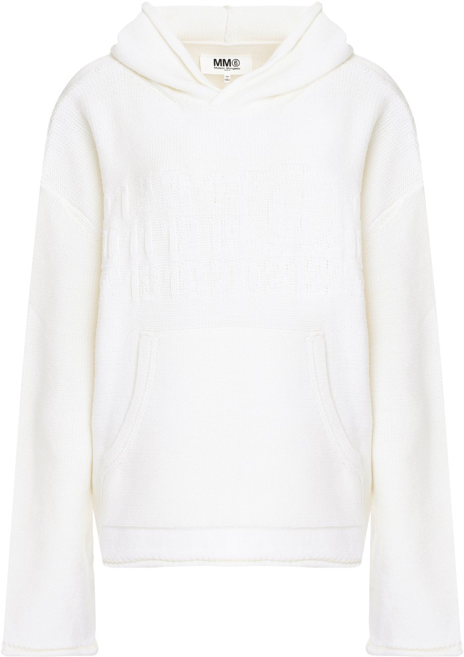 MM6 Maison Margiela Knitted hoodie Wit