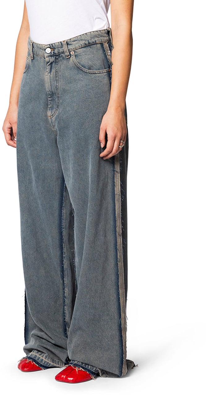 MM6 Maison Margiela PANTS 5 POCKETS WASHED BLUE Blauw