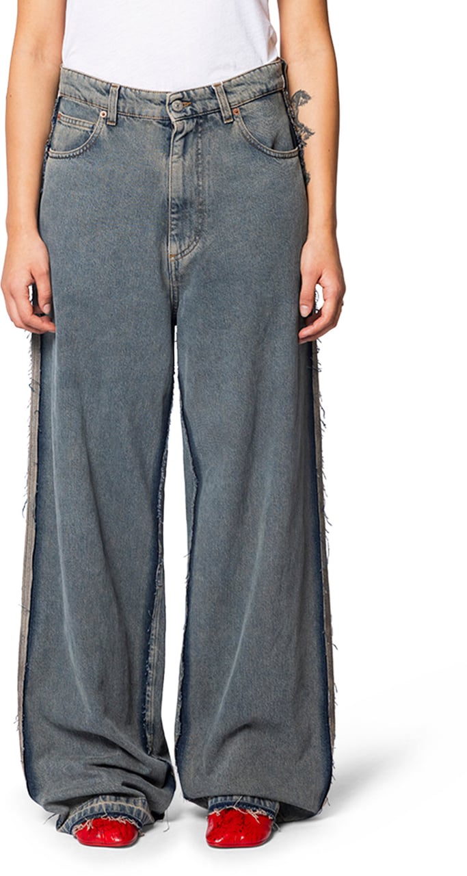 MM6 Maison Margiela PANTS 5 POCKETS WASHED BLUE Blauw