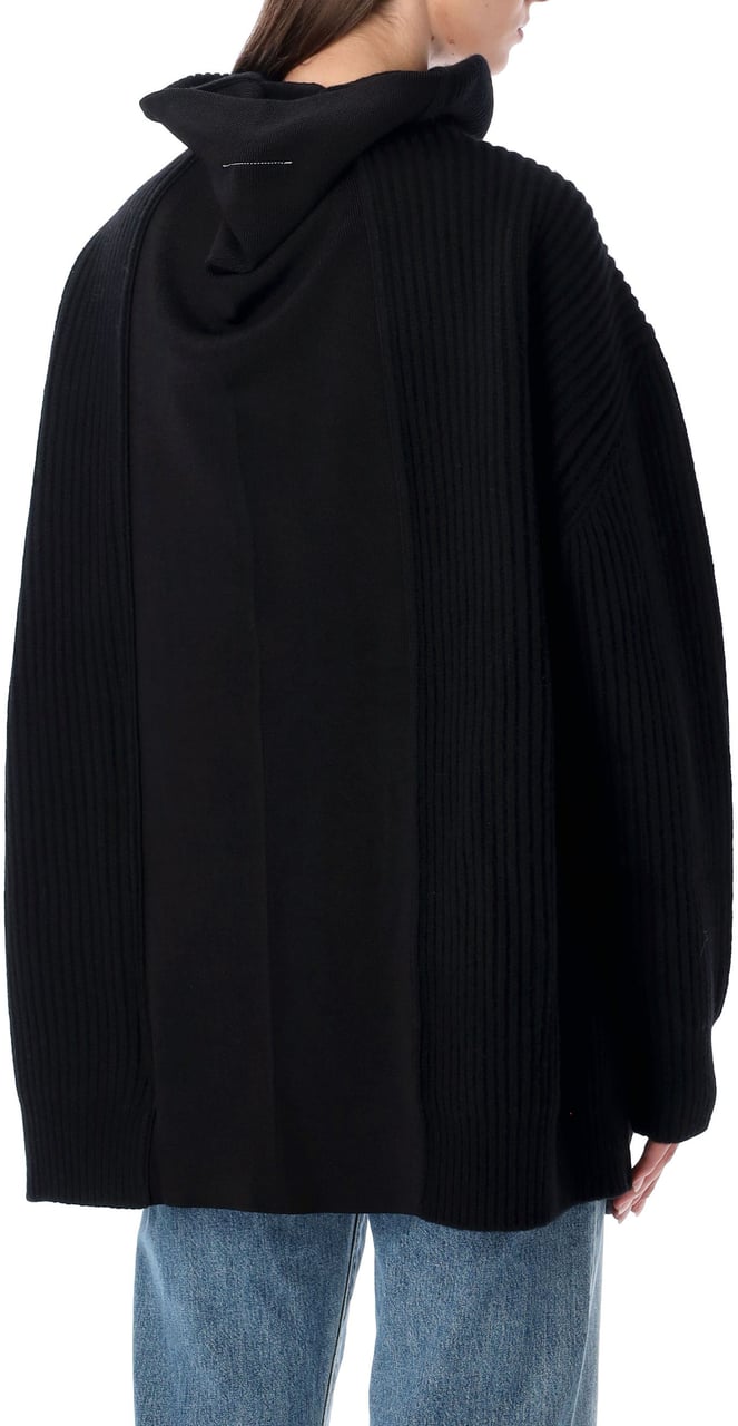 MM6 Maison Margiela Zip Maxy Cardigan Nero Zwart
