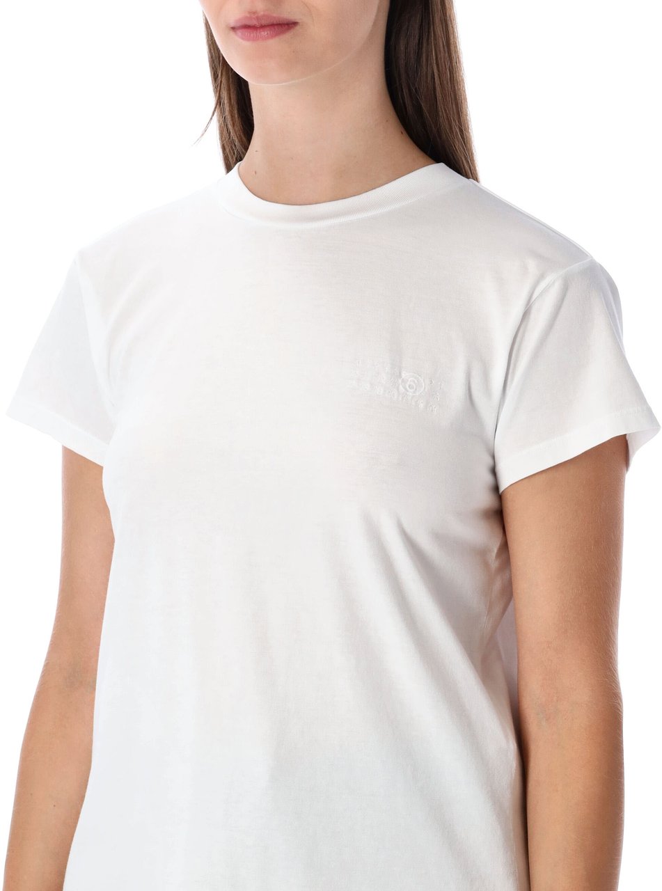 MM6 Maison Margiela Tshirt Foulard Back Bianco Wit