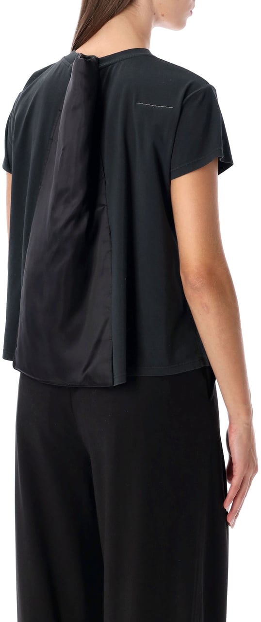 MM6 Maison Margiela Tshirt Foulard Back Nero Zwart