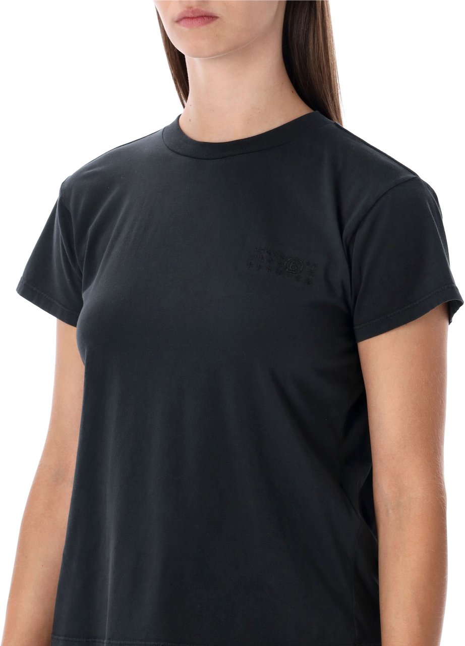 MM6 Maison Margiela Tshirt Foulard Back Nero Zwart