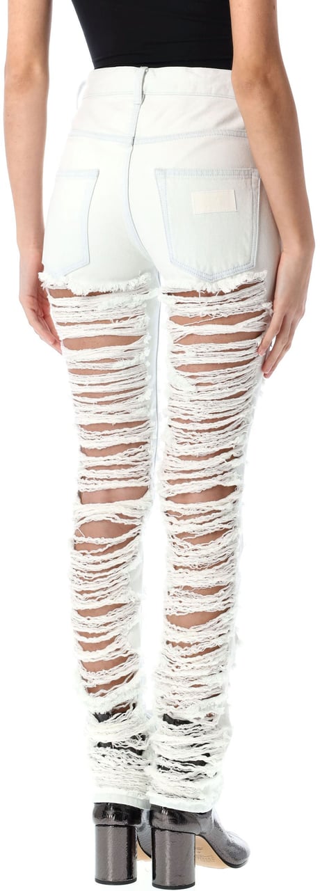 MM6 Maison Margiela Skinny Denim Broken Bianco Wit
