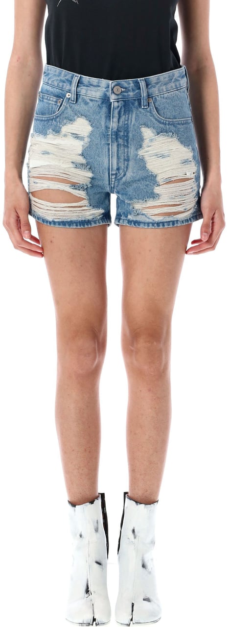 MM6 Maison Margiela Denim Short Broken Blue Blauw