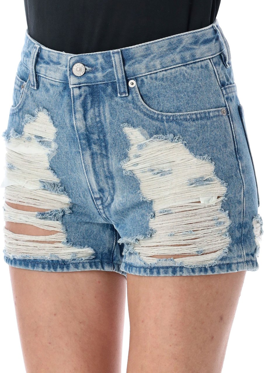 MM6 Maison Margiela Denim Short Broken Blue Blauw