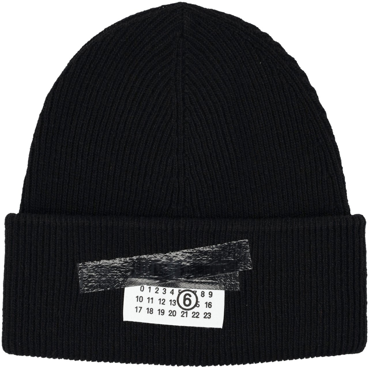 MM6 Maison Margiela Beanie Etiquette Tape Nero Zwart