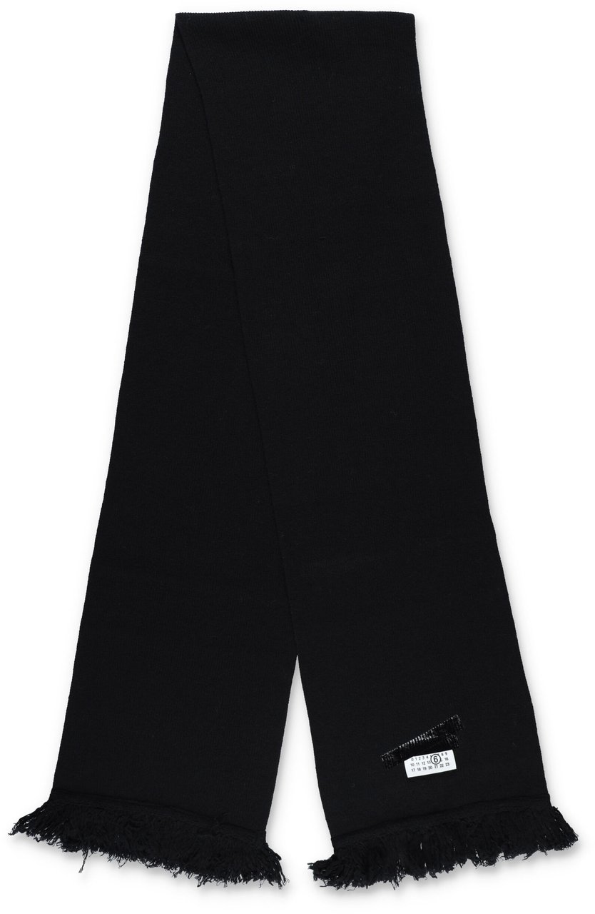 MM6 Maison Margiela Scarf Etiquette Tape Nero Zwart