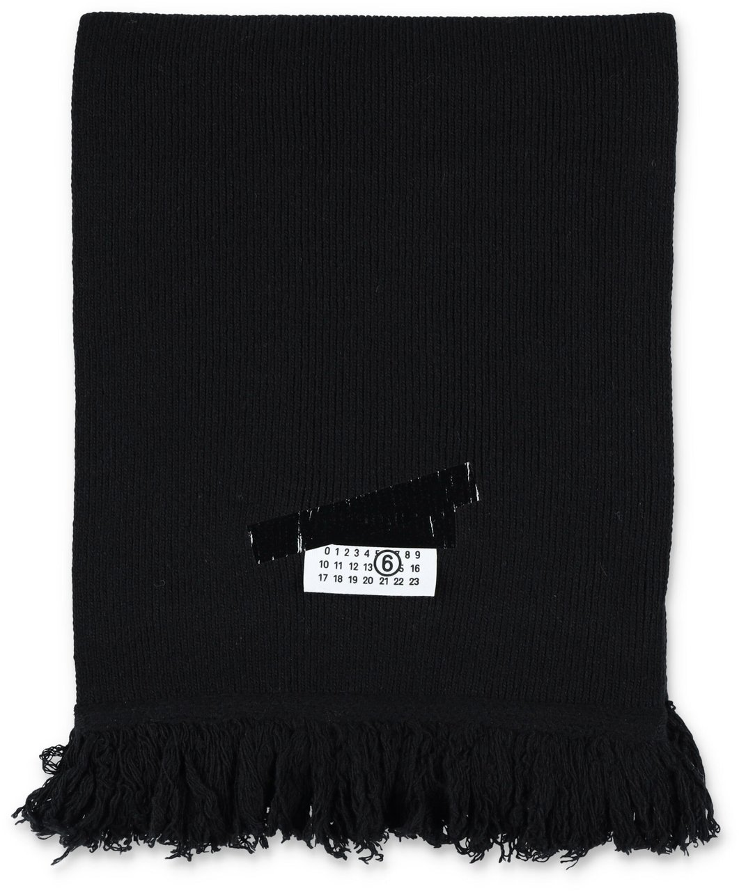 MM6 Maison Margiela Scarf Etiquette Tape Nero Zwart