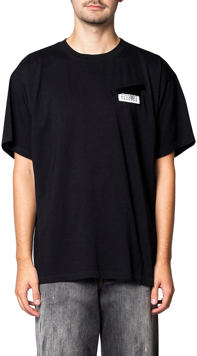 MM6 Maison Margiela TROMPE L'OEIL T-SHIRT BLACK Zwart