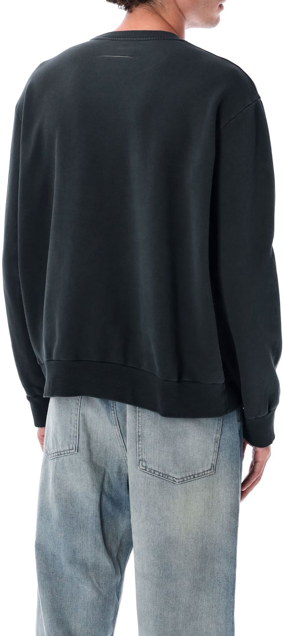 MM6 Maison Margiela Tape Logo Crewneck Nero Zwart