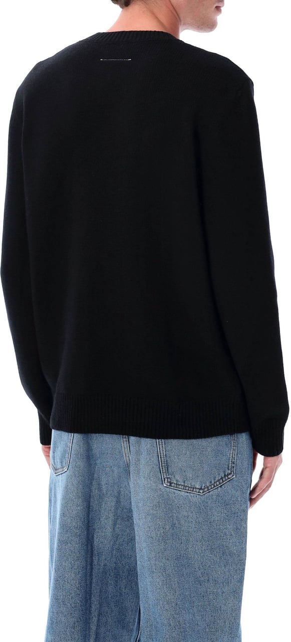 MM6 Maison Margiela Tape Logo Sweater Nero Zwart
