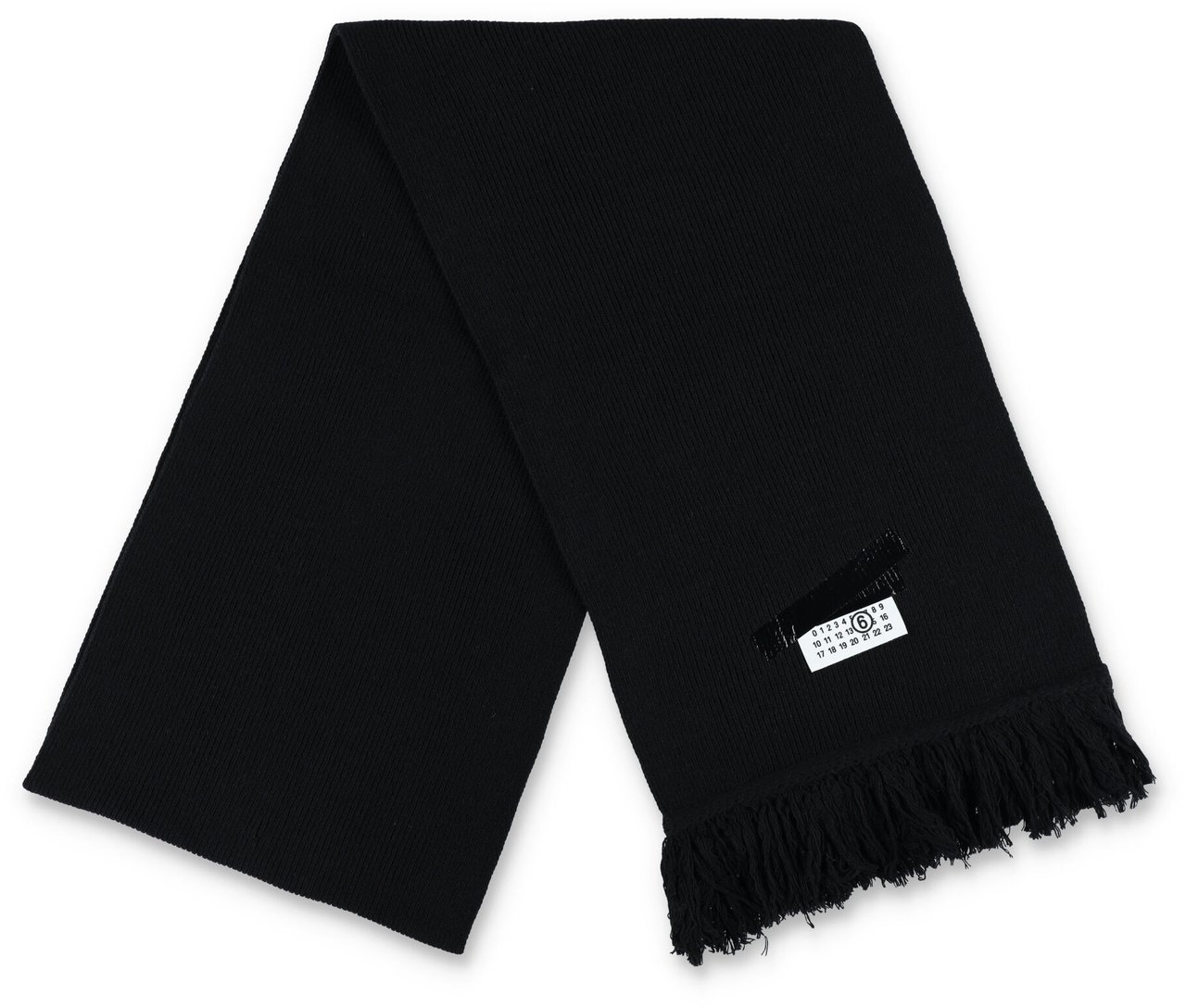 MM6 Maison Margiela Tape Logo Scarf Nero Zwart