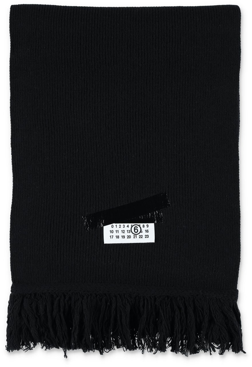 MM6 Maison Margiela Tape Logo Scarf Nero Zwart