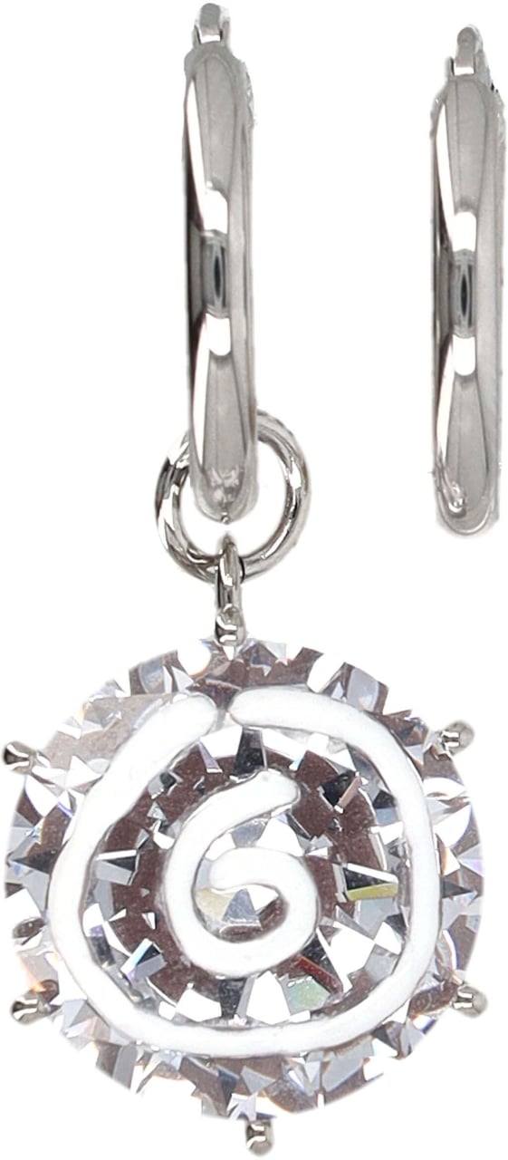MM6 Maison Margiela Earring Diamond 6 Silver Crystal Zilver