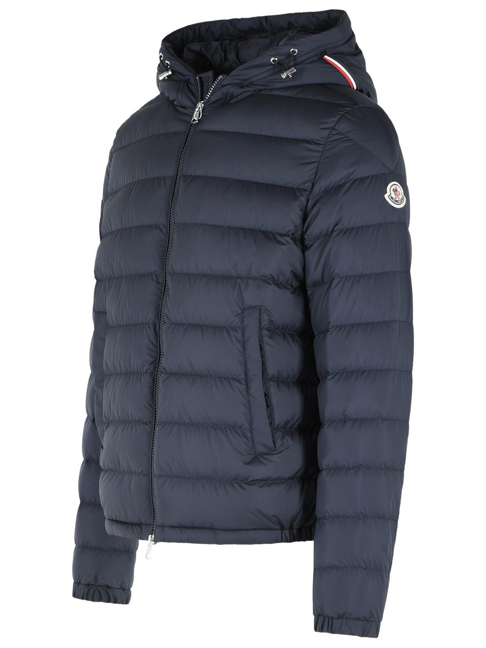Moncler Navy Blue Polyester Short 'Vermeille' Hooded Down Jacket Zwart
