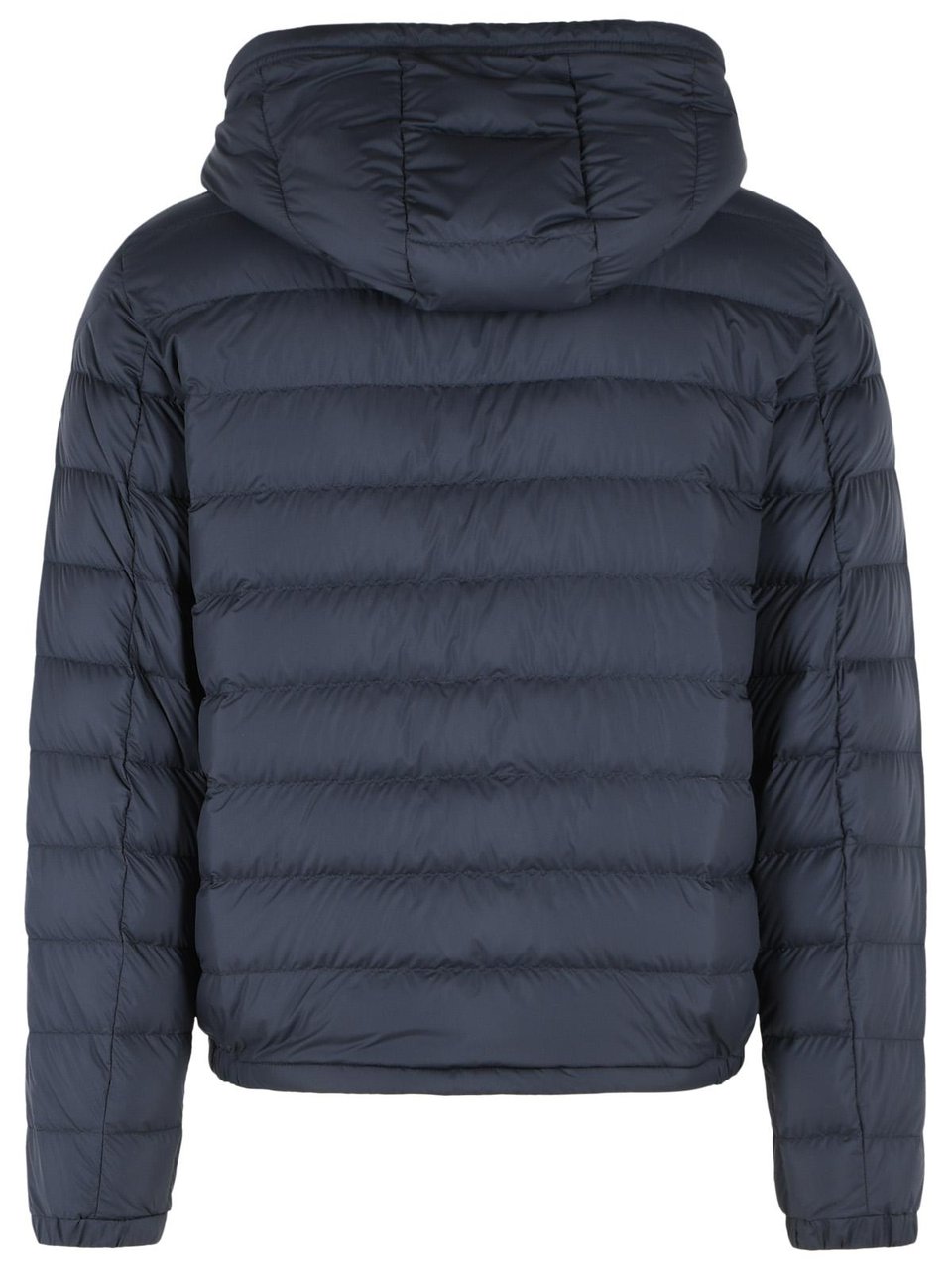 Moncler Navy Blue Polyester Short 'Vermeille' Hooded Down Jacket Zwart