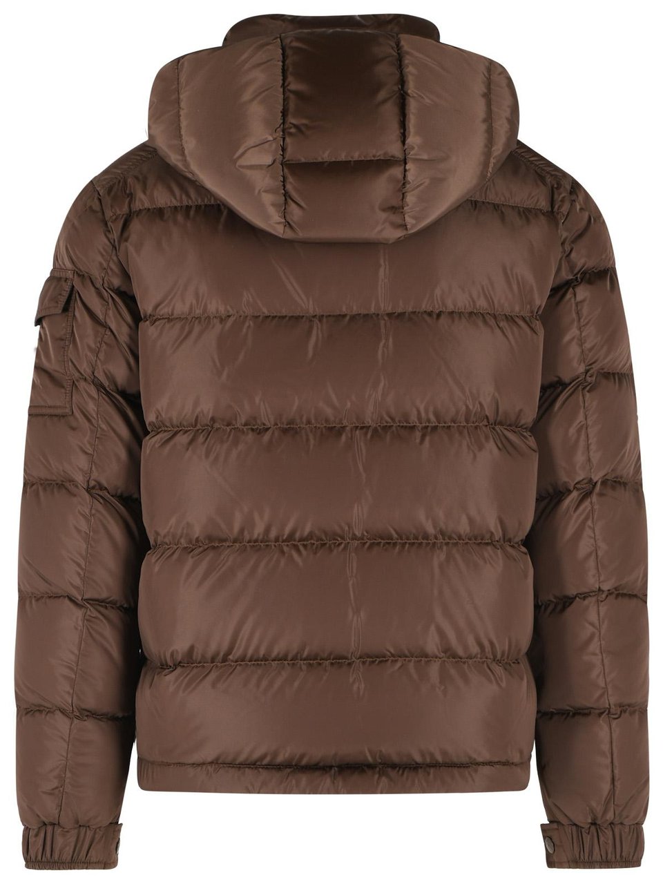 Moncler Matt 'Maya' Brown Polyamide Down Jacket Grijs
