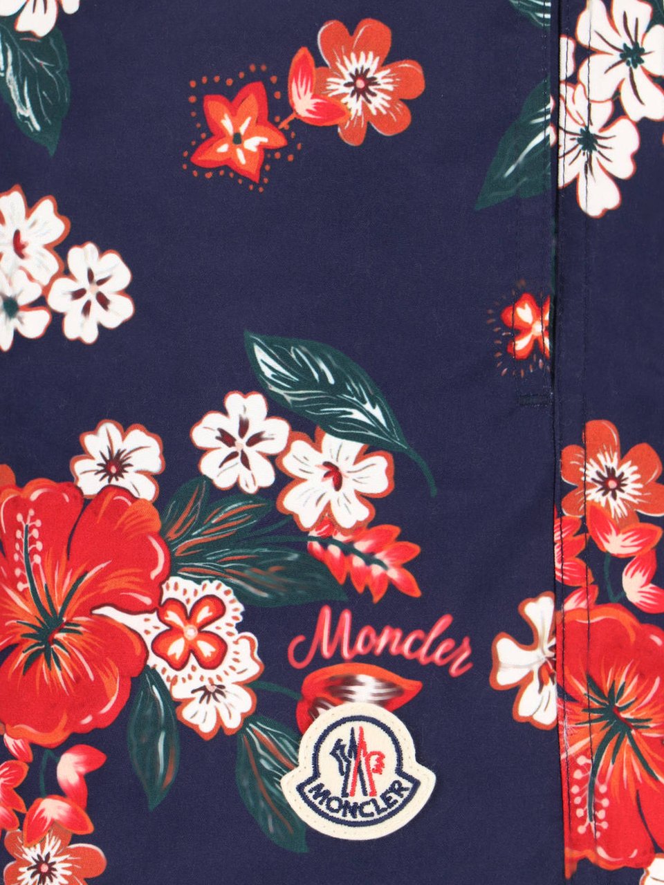 Moncler Blue All-Over Floral Pattern Swim Shorts Blauw