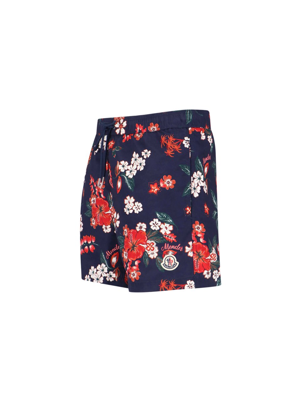 Moncler Blue All-Over Floral Pattern Swim Shorts Blauw