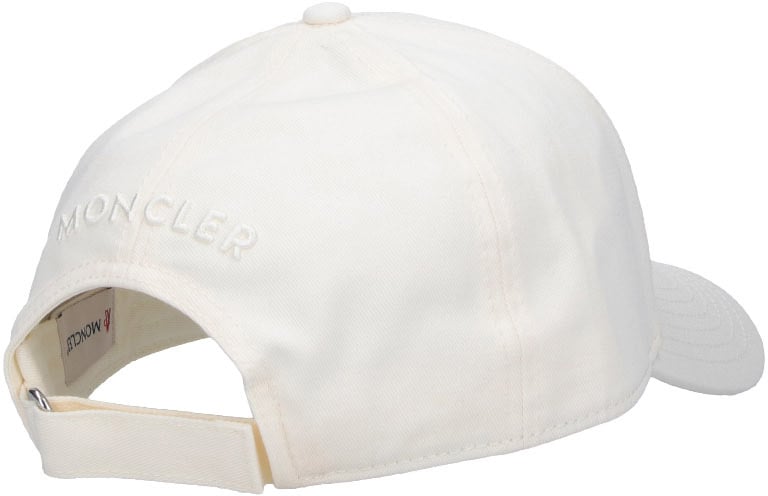 Moncler White Cotton Baseball Cap Wit