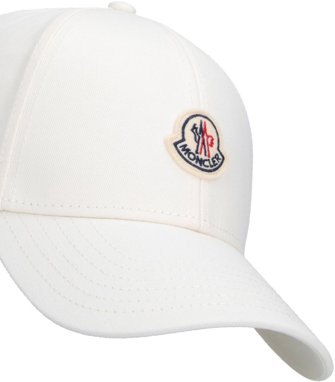 Moncler White Cotton Baseball Cap Wit