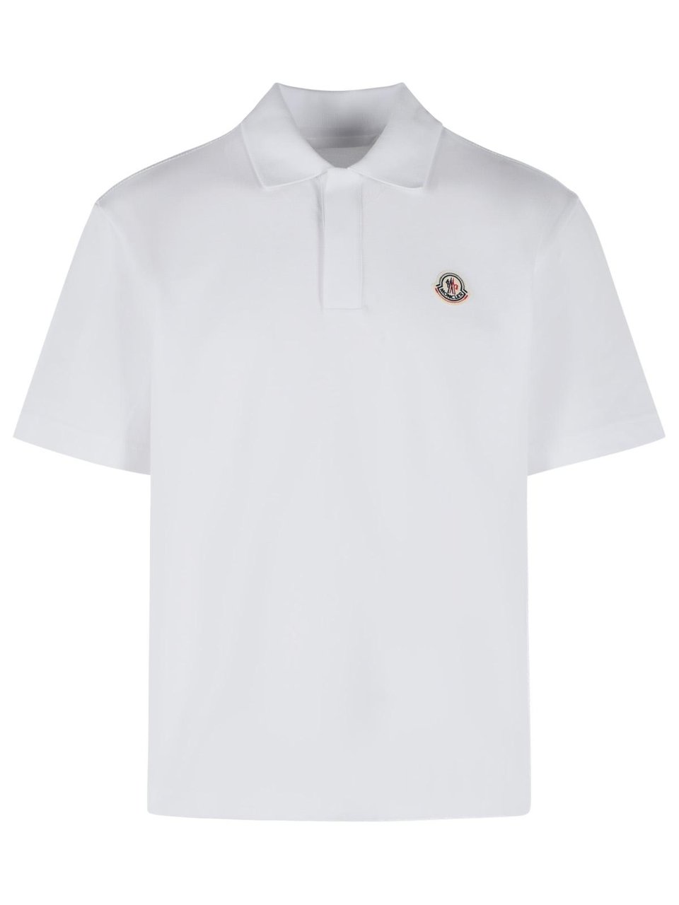 Moncler White Cotton Polo Shirt Wit