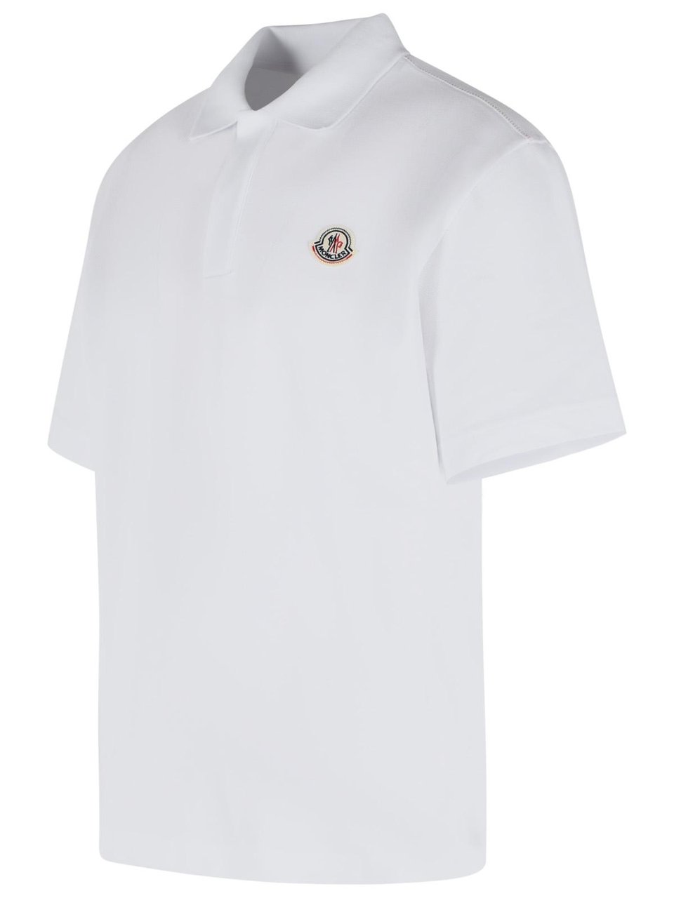 Moncler White Cotton Polo Shirt Wit