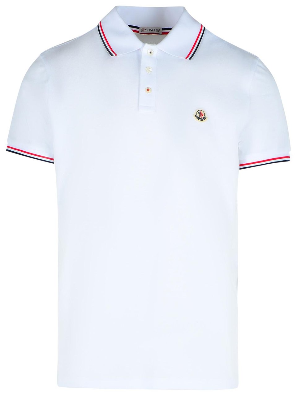 Moncler White Cotton Polo Shirt Wit