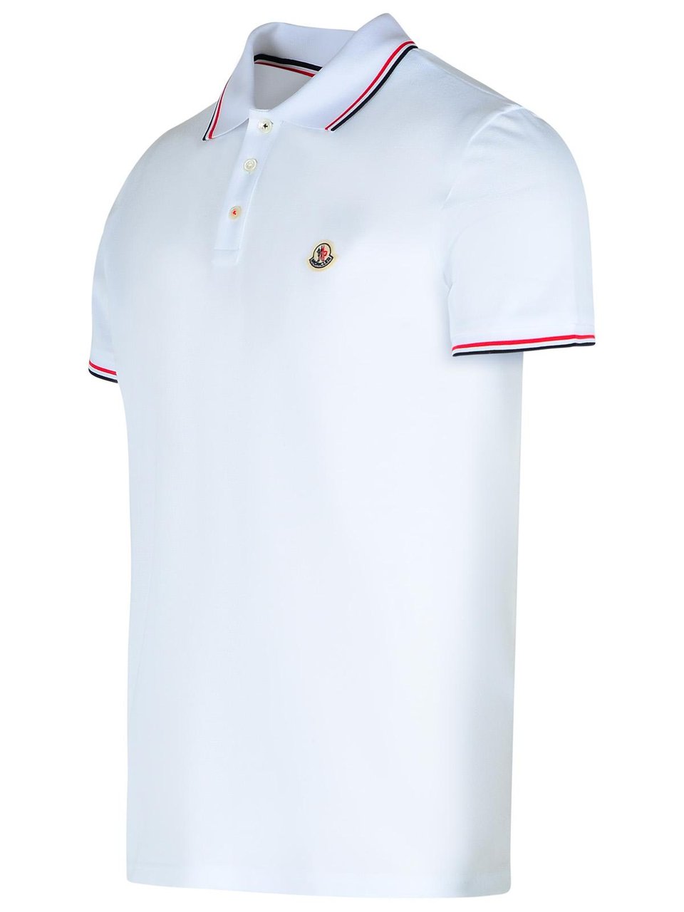 Moncler White Cotton Polo Shirt Wit