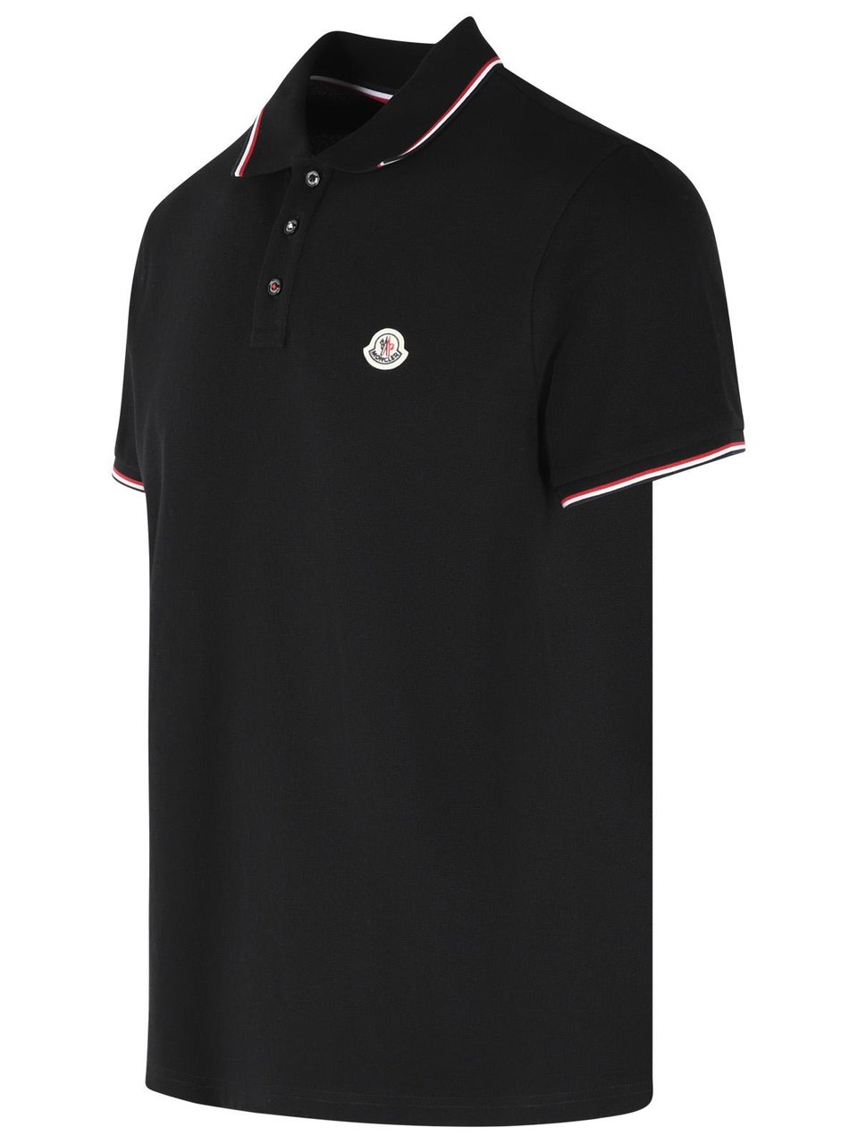Moncler Black Cotton Polo Shirt Zwart