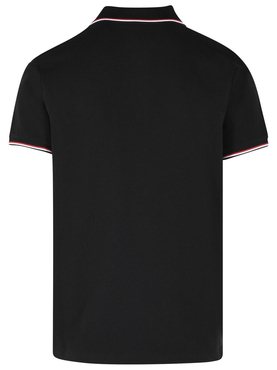 Moncler Black Cotton Polo Shirt Zwart