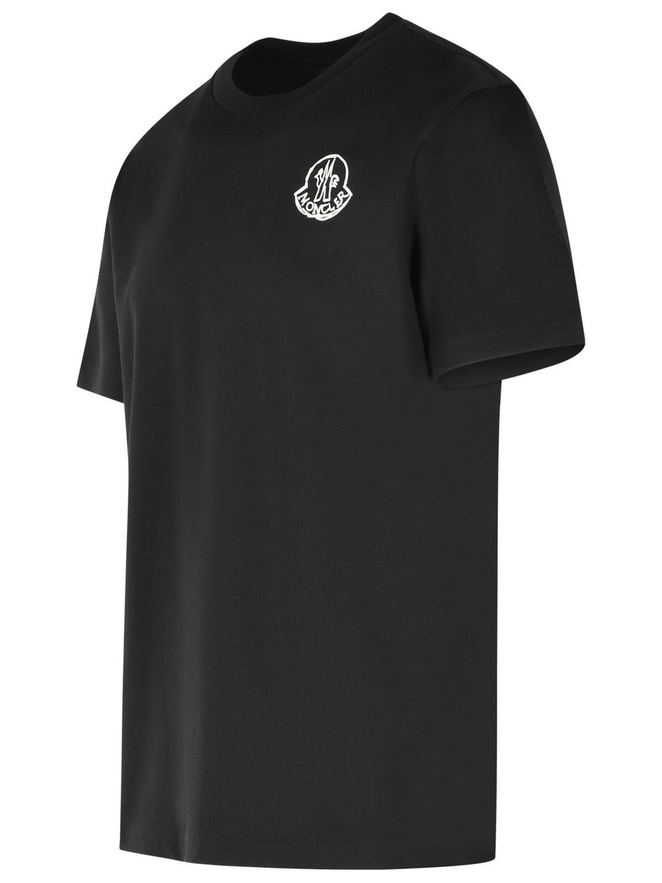 Moncler Black Cotton T-Shirt Zwart
