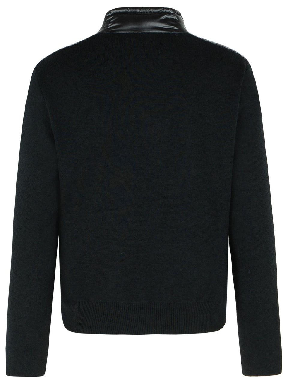 Moncler Padded Wool Cardigan With Black Zip Zwart