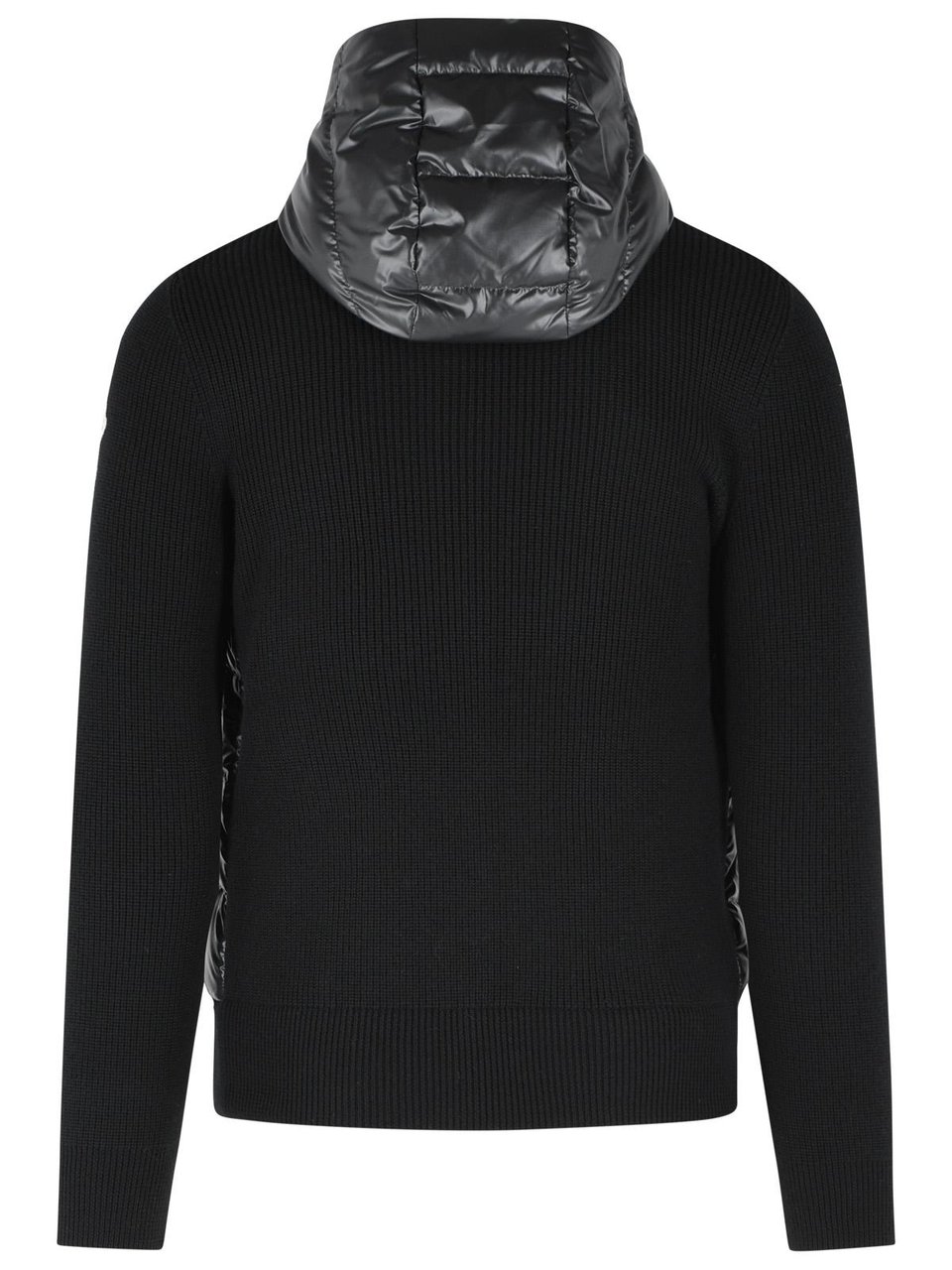 Moncler 'Tricot' Black Virgin Wool Cardigan Zwart