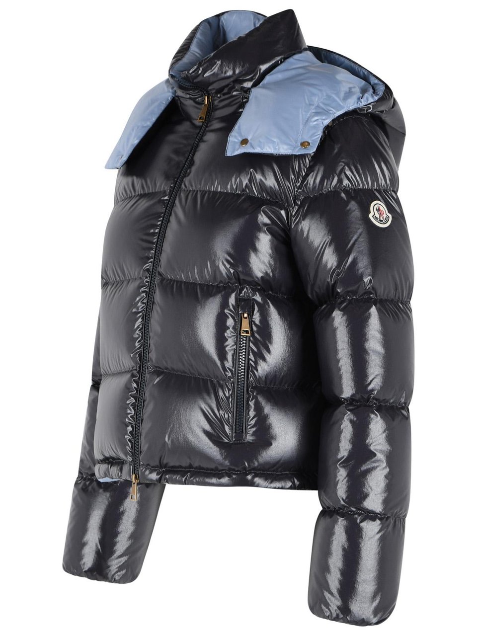 Moncler 'Niveole' Blue Polyamide Down Jacket Zwart