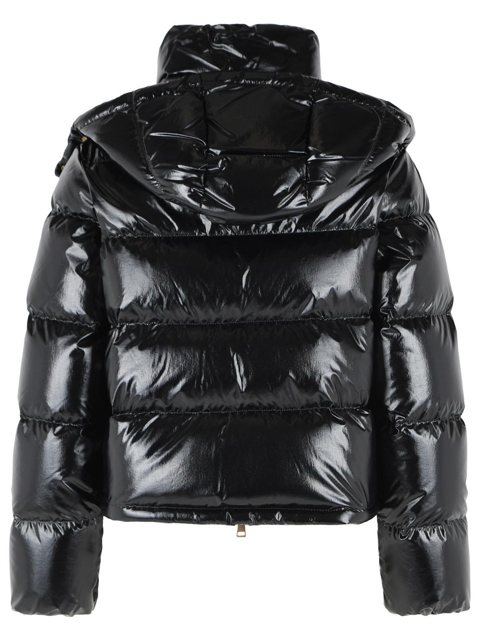 Moncler 'Niveole' Glossy Black Polyamide Down Jacket Zwart