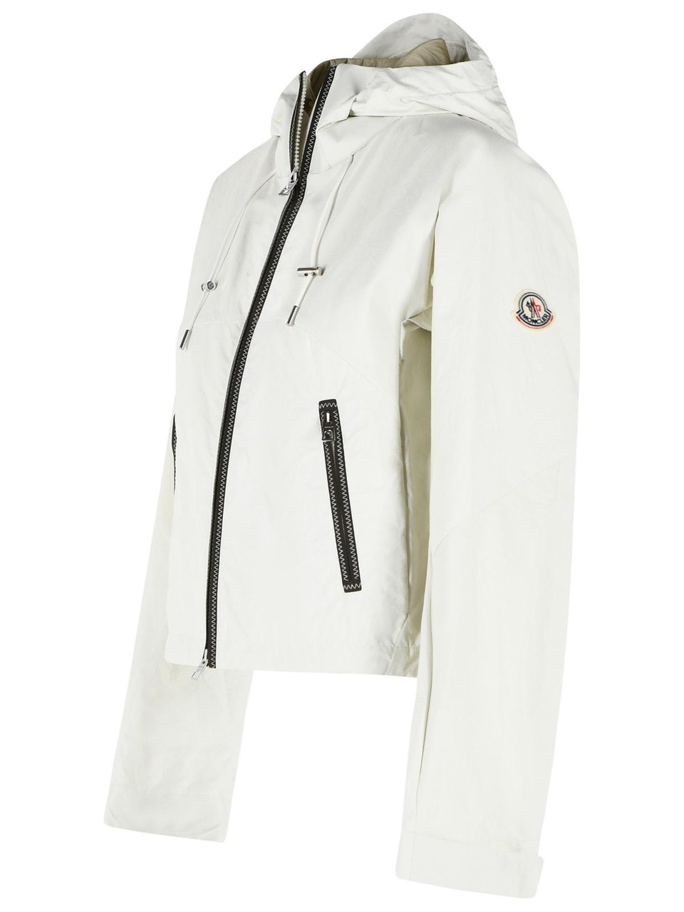 Moncler 'Lasanca' Hooded Jacket In Ivory White Polyamide Wit