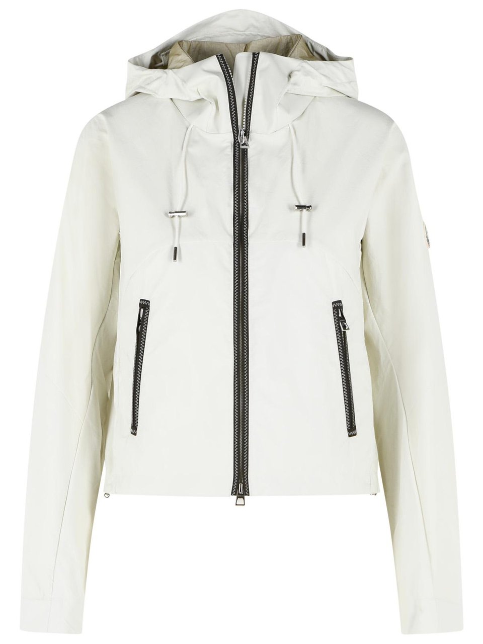 Moncler 'Lasanca' Hooded Jacket In Ivory White Polyamide Wit